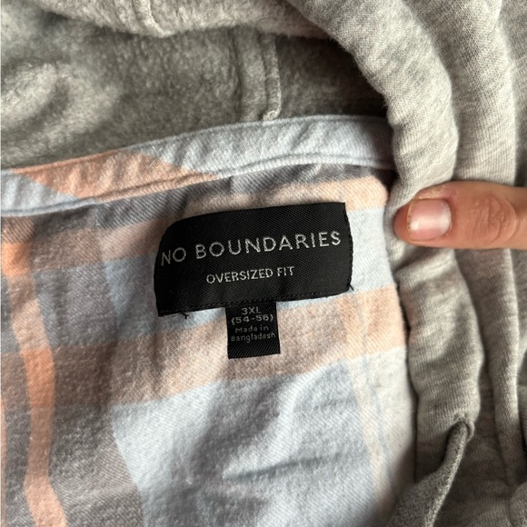 SET OF 2 Couples No Boundaries Oversized Fit Hoodies Plaid Blue/orange XS & 3XL - Picture 6 of 12